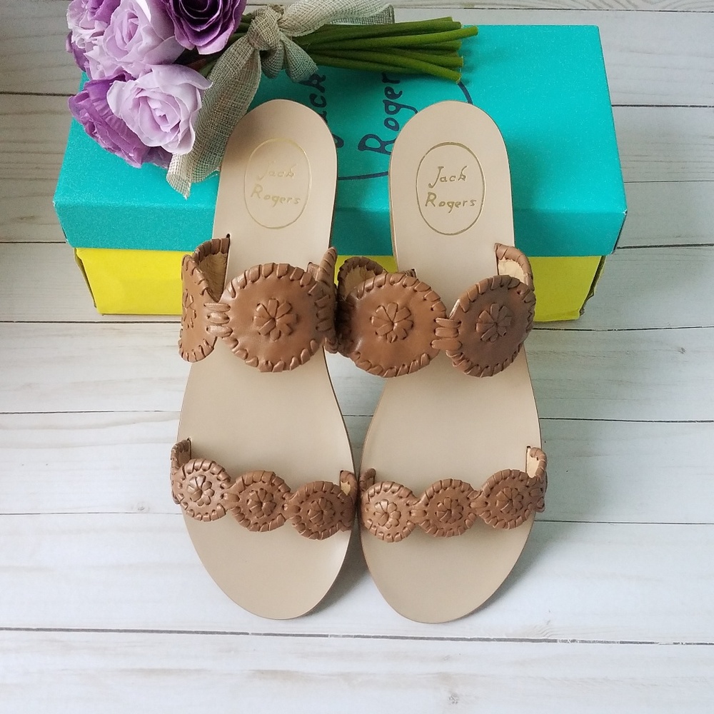 ♥️New Jack Rogers Womens Lauren Cognac Sandals